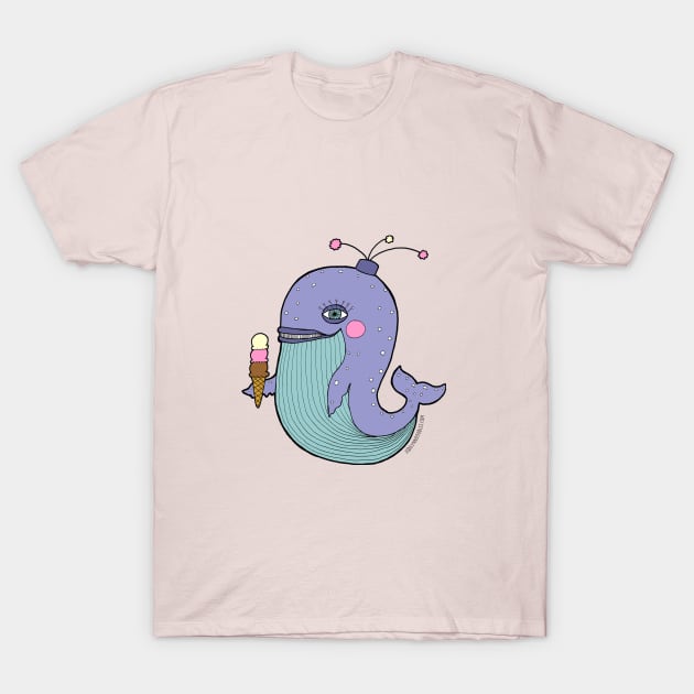 Whale eating ice cream T-Shirt by JodiLynnDoodles